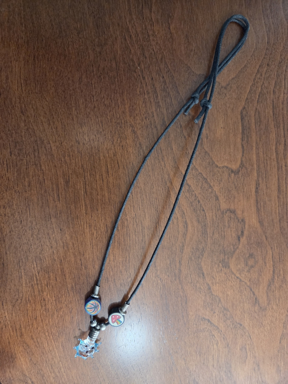 Boho Black Cord Necklace with Colorful Beads